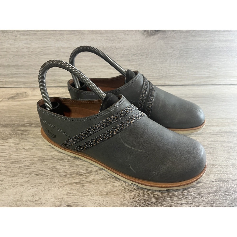 CHACO‎ Castlerock Harper Clogs Gray Leather Slide Shoes Mules Womens 6.5
